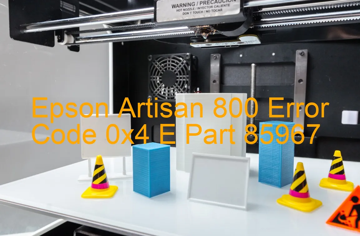 Epson Artisan 800 Code d'erreur 0x4 E