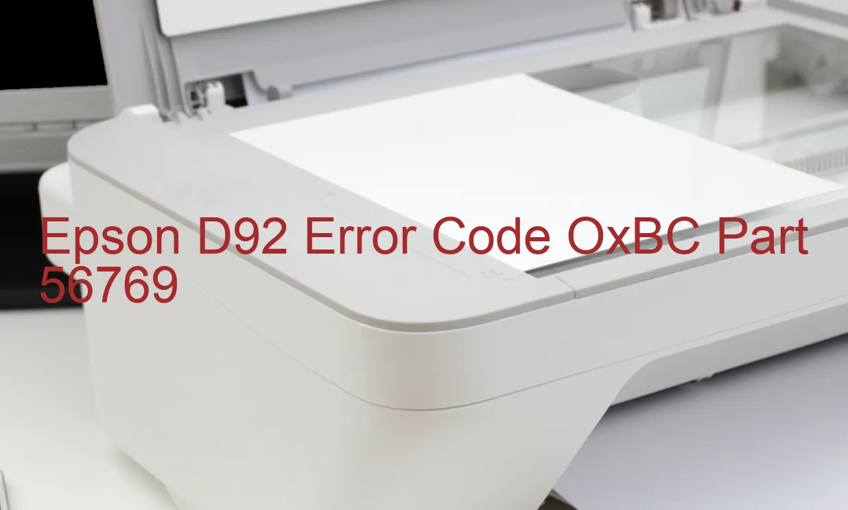 Epson D92 Code d'erreur OxBC