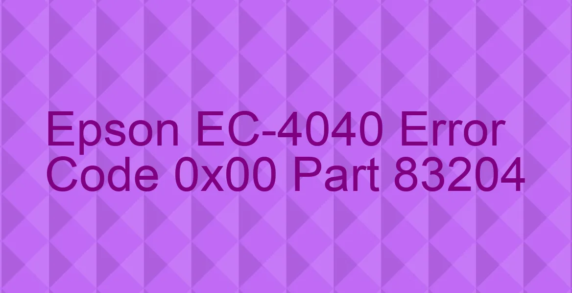 Epson EC-4040 Code d'erreur 0x00