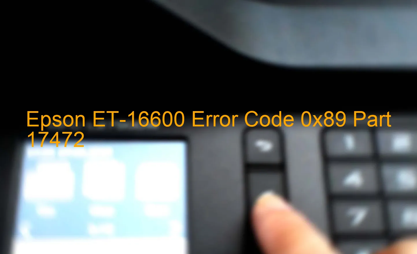 Epson ET-16600 Code d'erreur 0x89