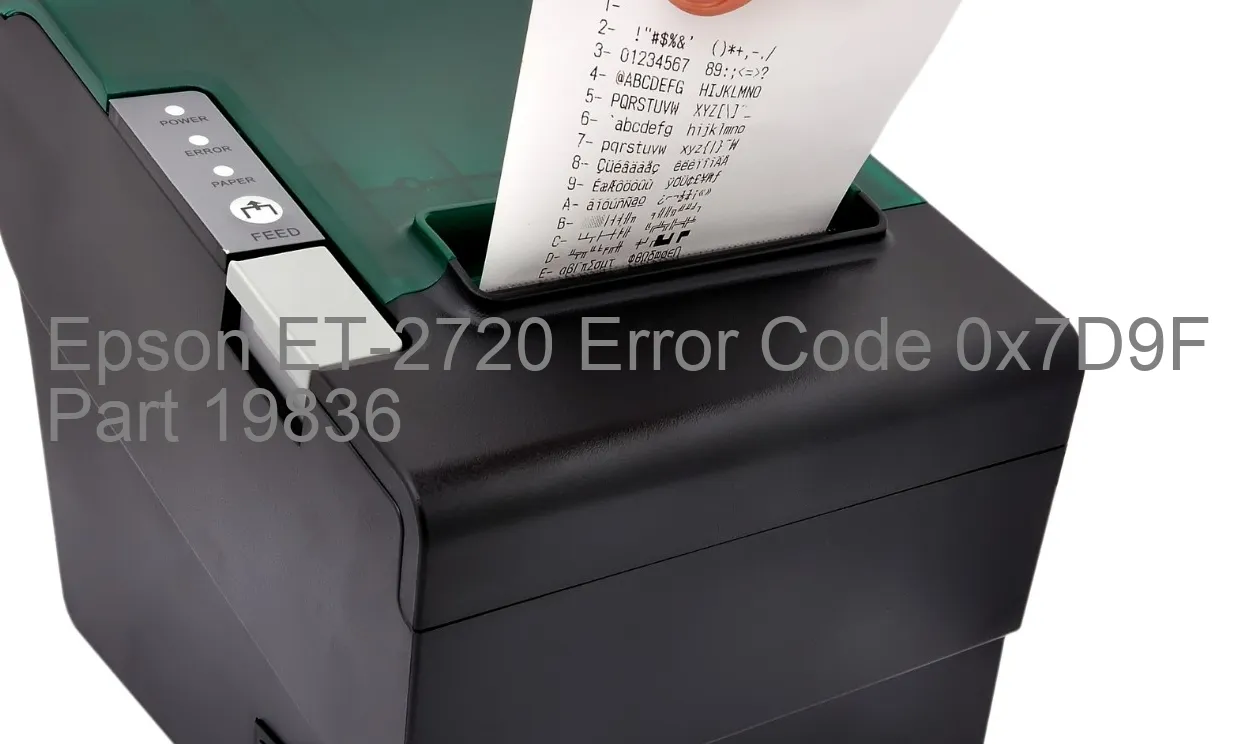 Epson ET-2720 Code d'erreur 0x7D9F