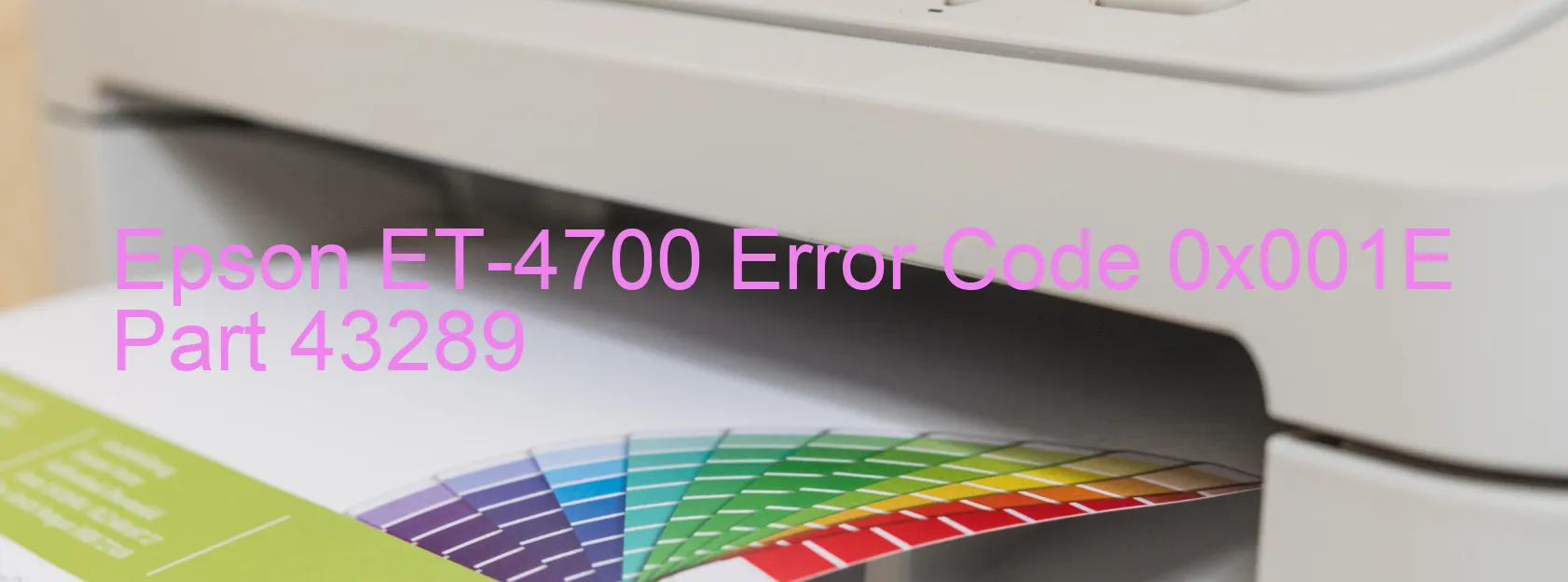 Epson ET-4700 Code d'erreur 0x001E