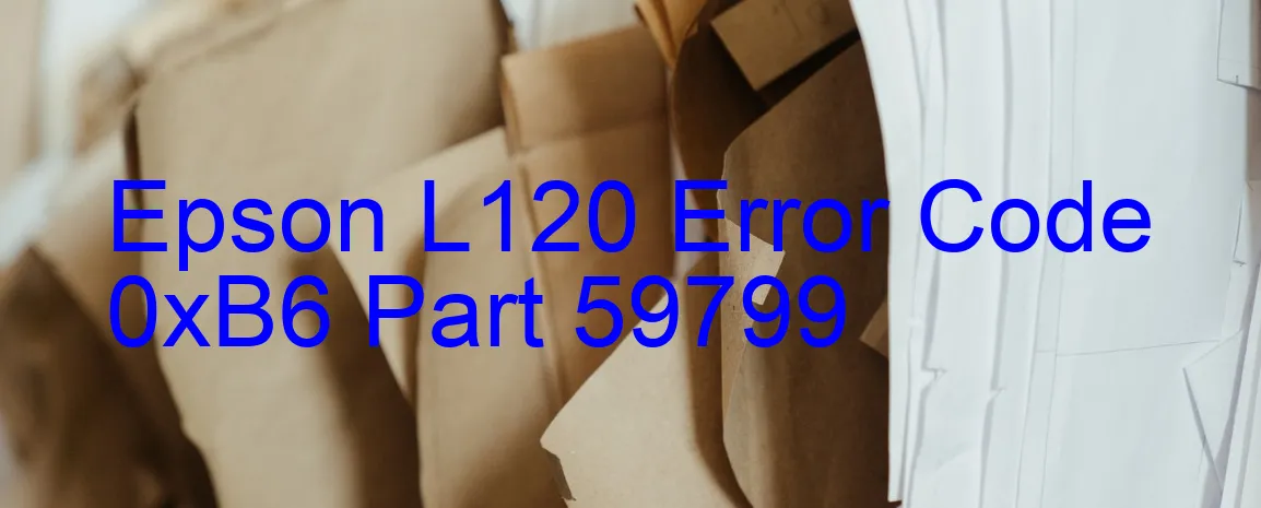 Epson L120 Code d'erreur 0xB6