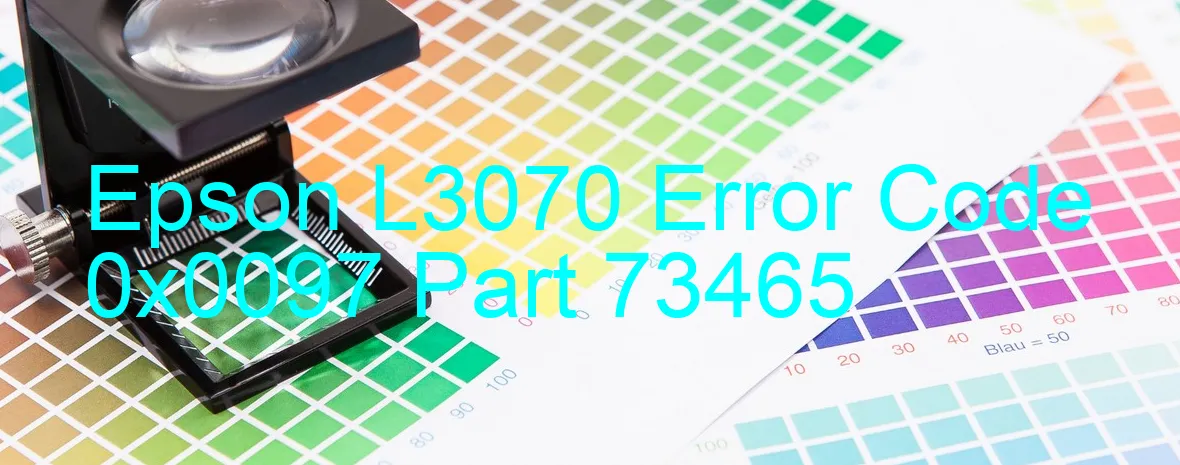 Epson L3070 Code d'erreur 0x0097