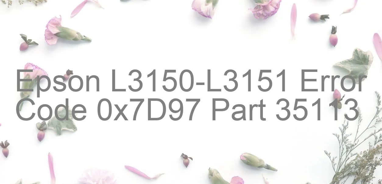 Epson L3150-L3151 Code d'erreur 0x7D97