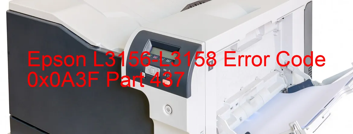 Epson L3156-L3158 Code d'erreur 0x0A3F