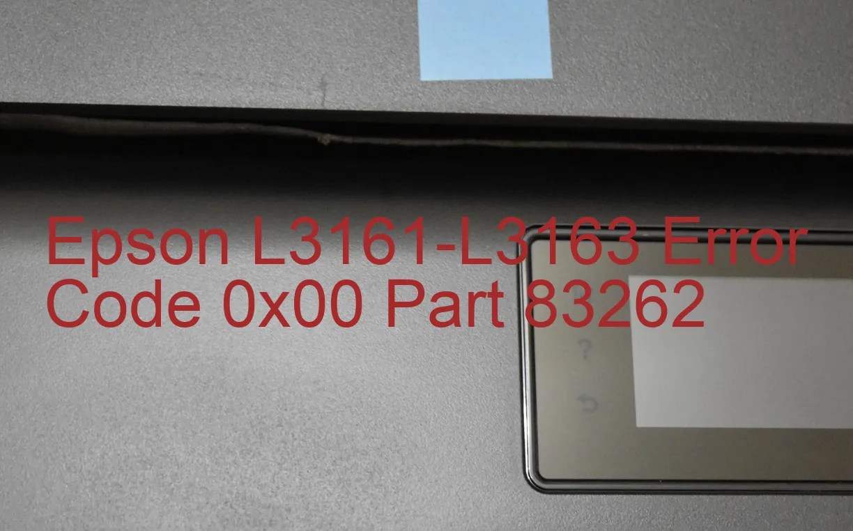 Epson L3161-L3163 Code d'erreur 0x00