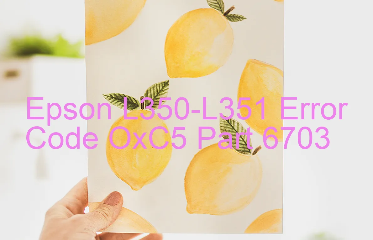 Epson L350-L351 Code d'erreur OxC5