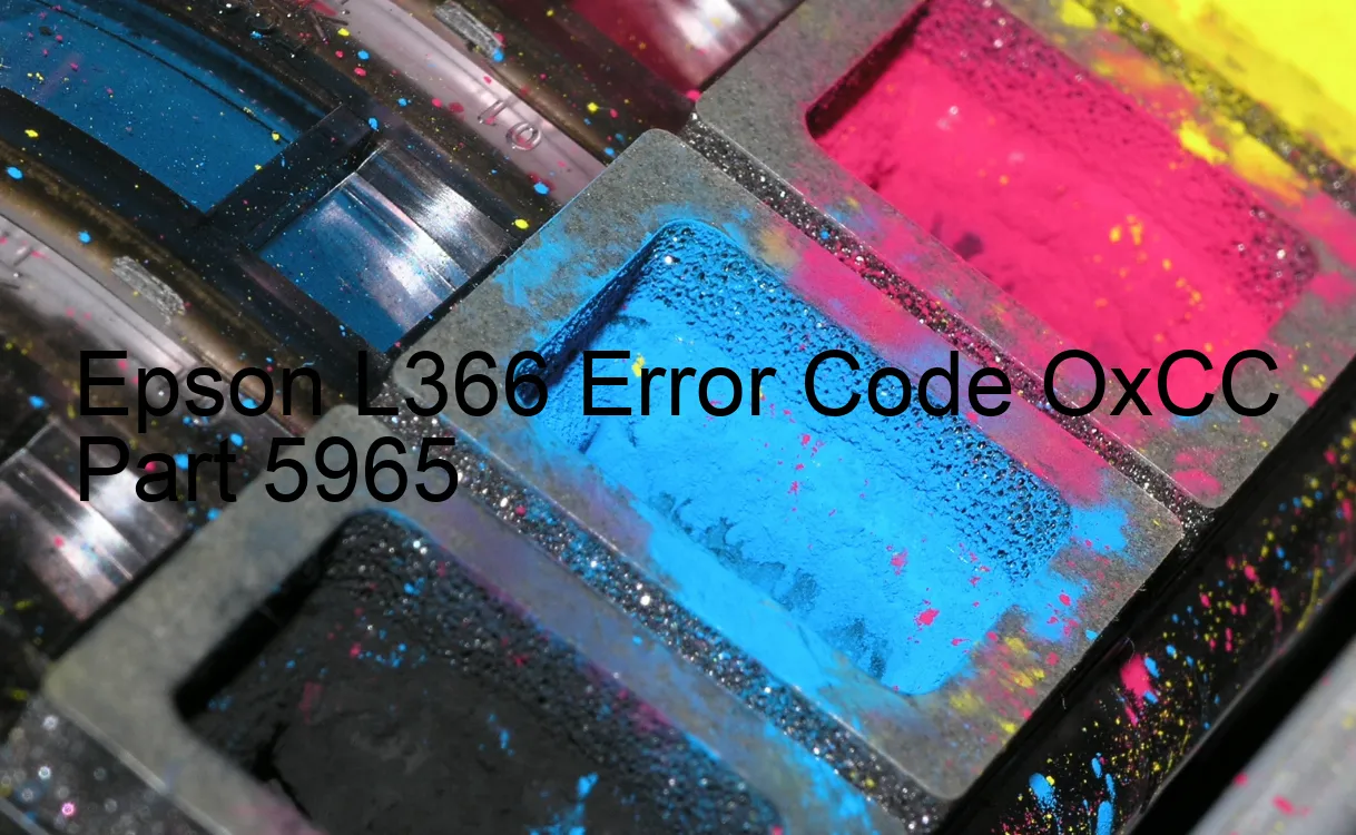 Epson L366 Code d'erreur OxCC