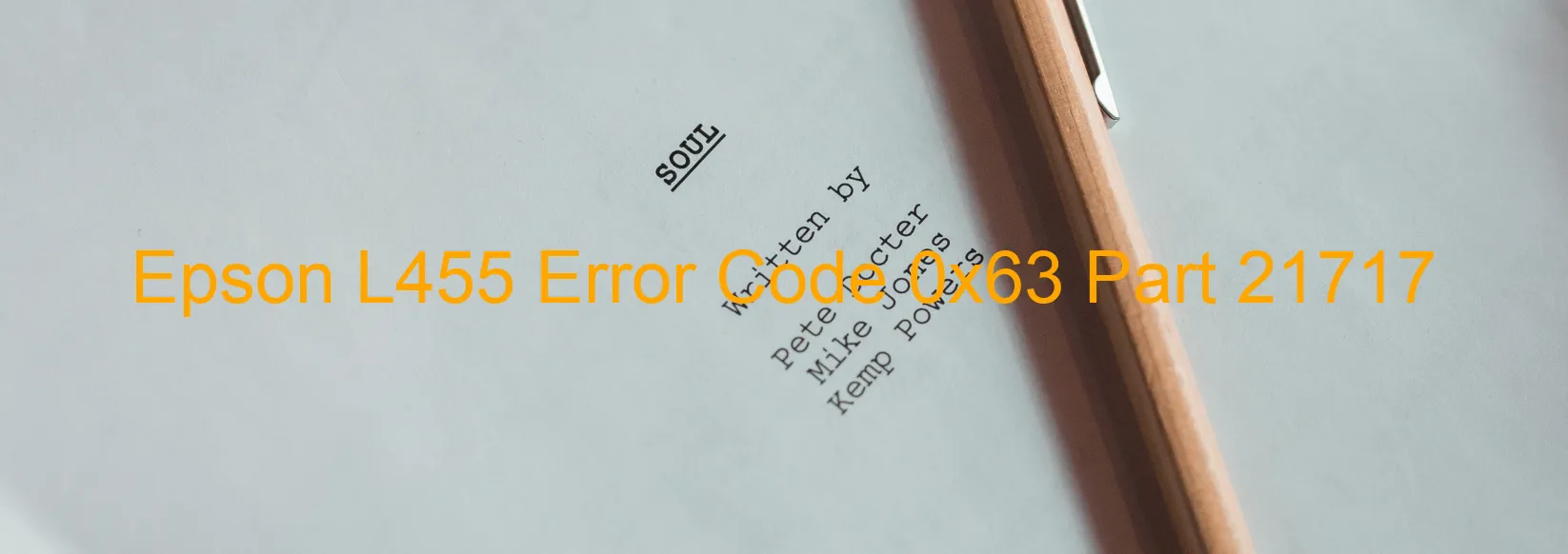 Epson L455 Code d'erreur 0x63