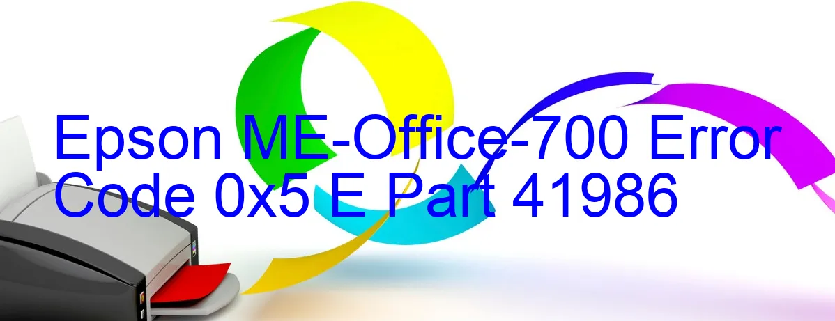 Epson ME-Office-700 Code d'erreur 0x5 E