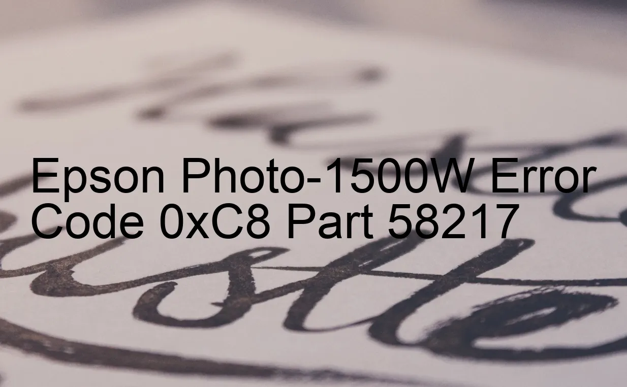 Epson Photo-1500W Code d'erreur 0xC8