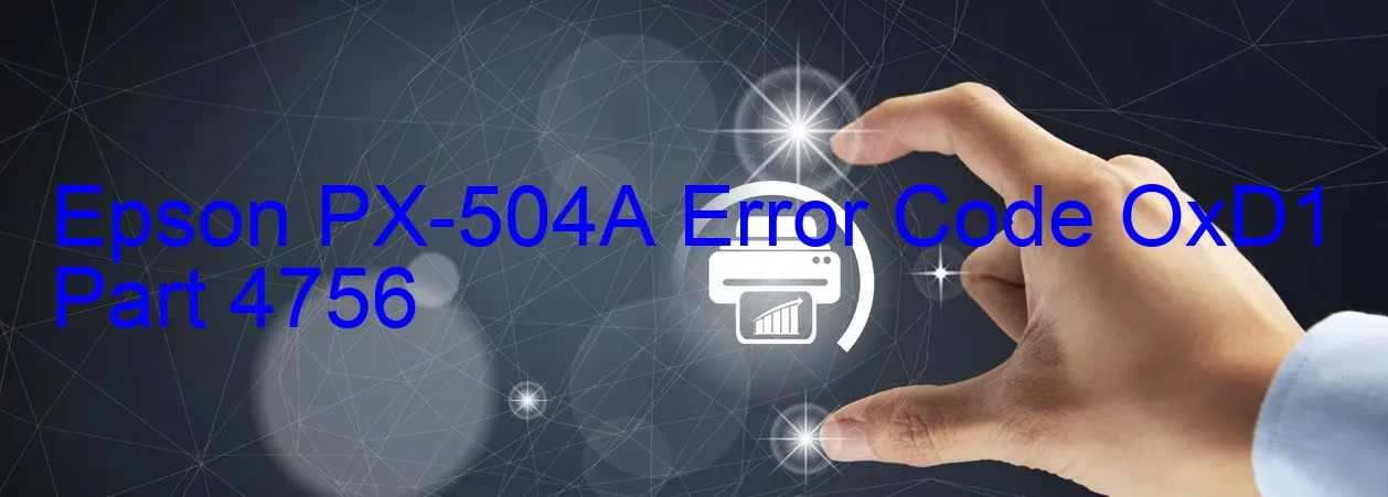 Epson PX-504A Code d'erreur OxD1