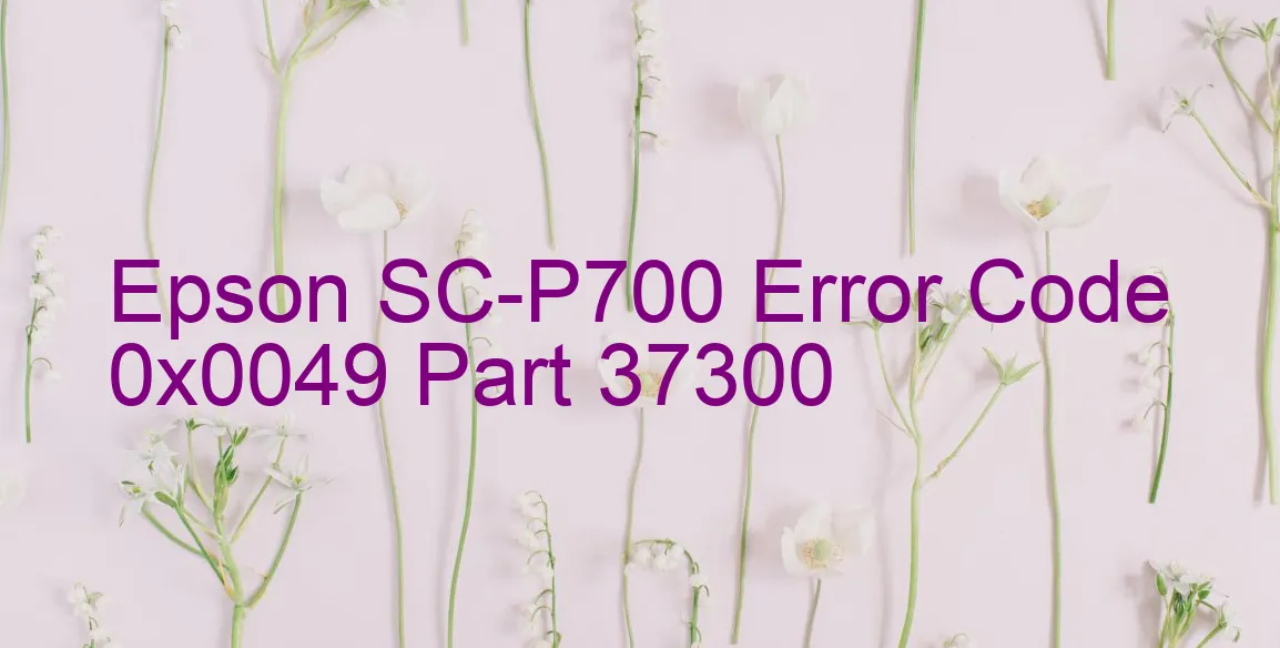 Epson SC-P700 Code d'erreur 0x0049