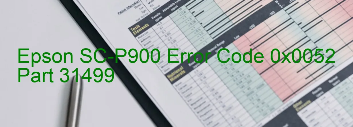 Epson SC-P900 Code d'erreur 0x0052