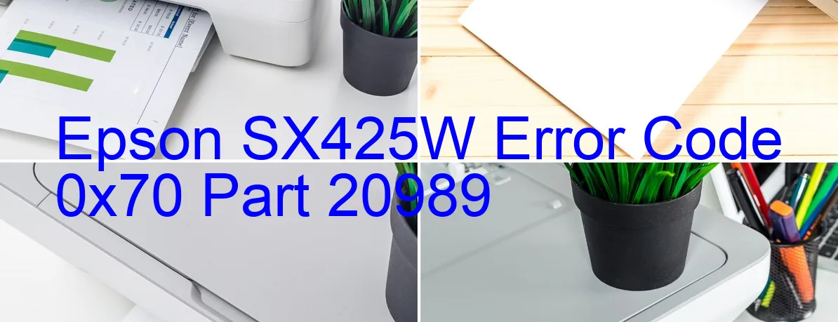 Epson SX425W Code d'erreur 0x70