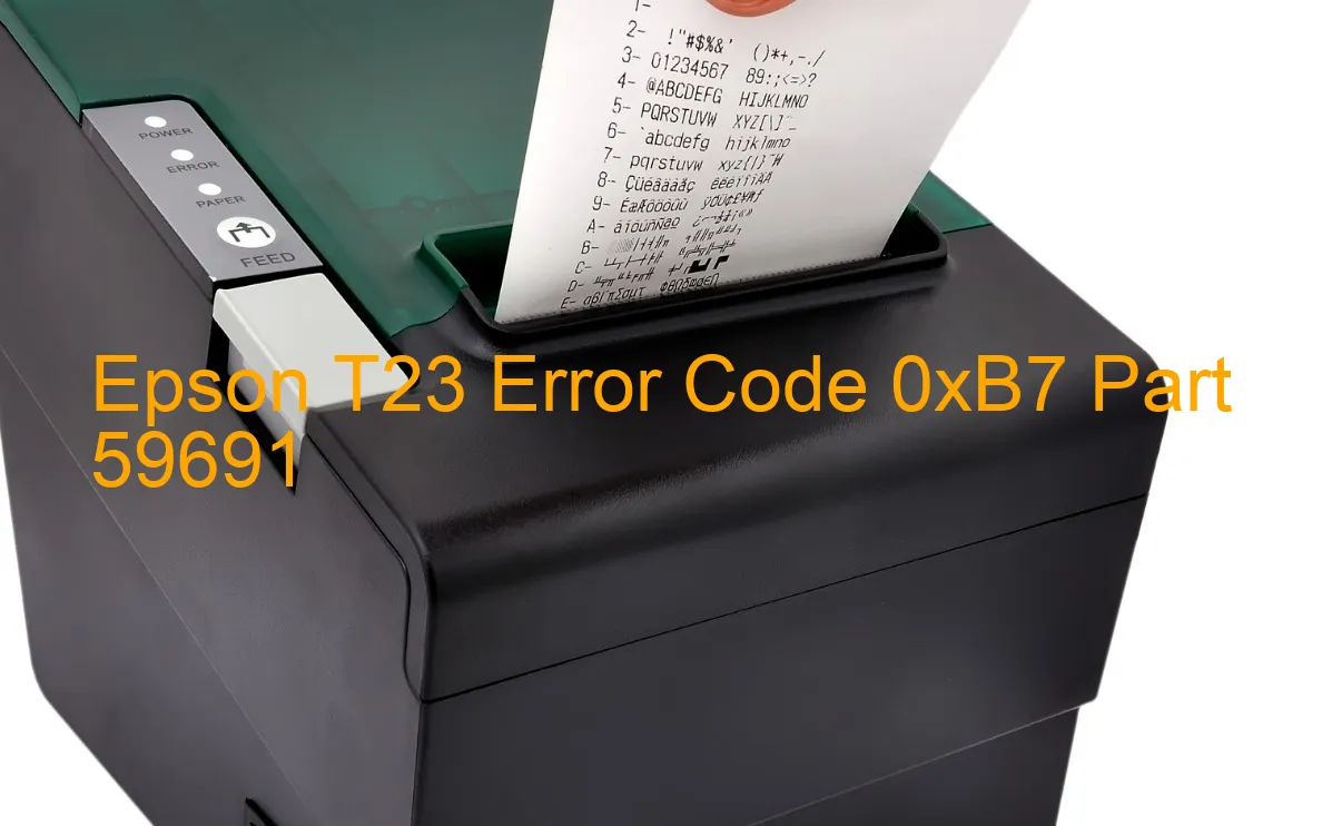 Epson T23 Code d'erreur 0xB7