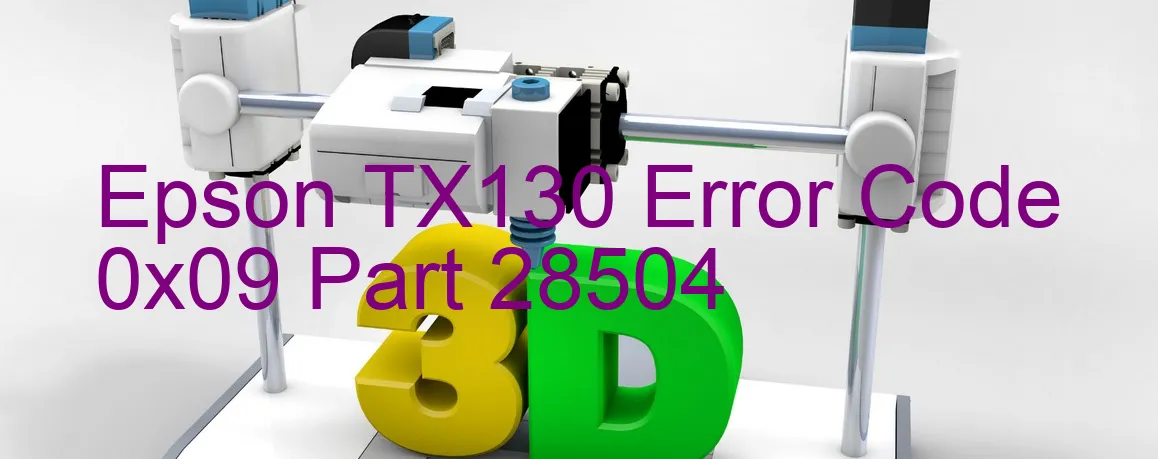 Epson TX130 Code d'erreur 0x09