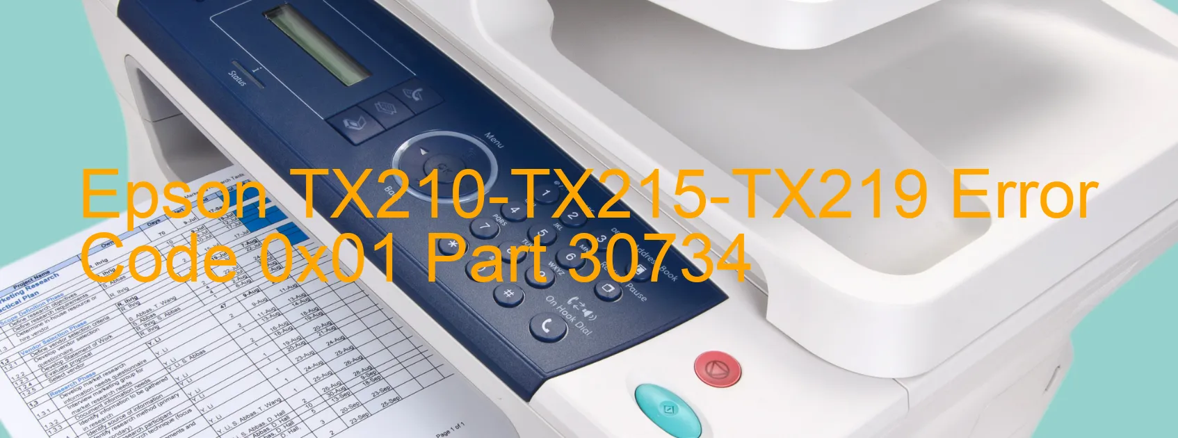 Epson TX210-TX215-TX219 Code d'erreur 0x01