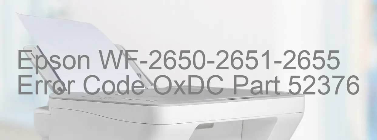 Epson WF-2650-2651-2655 Code d'erreur OxDC