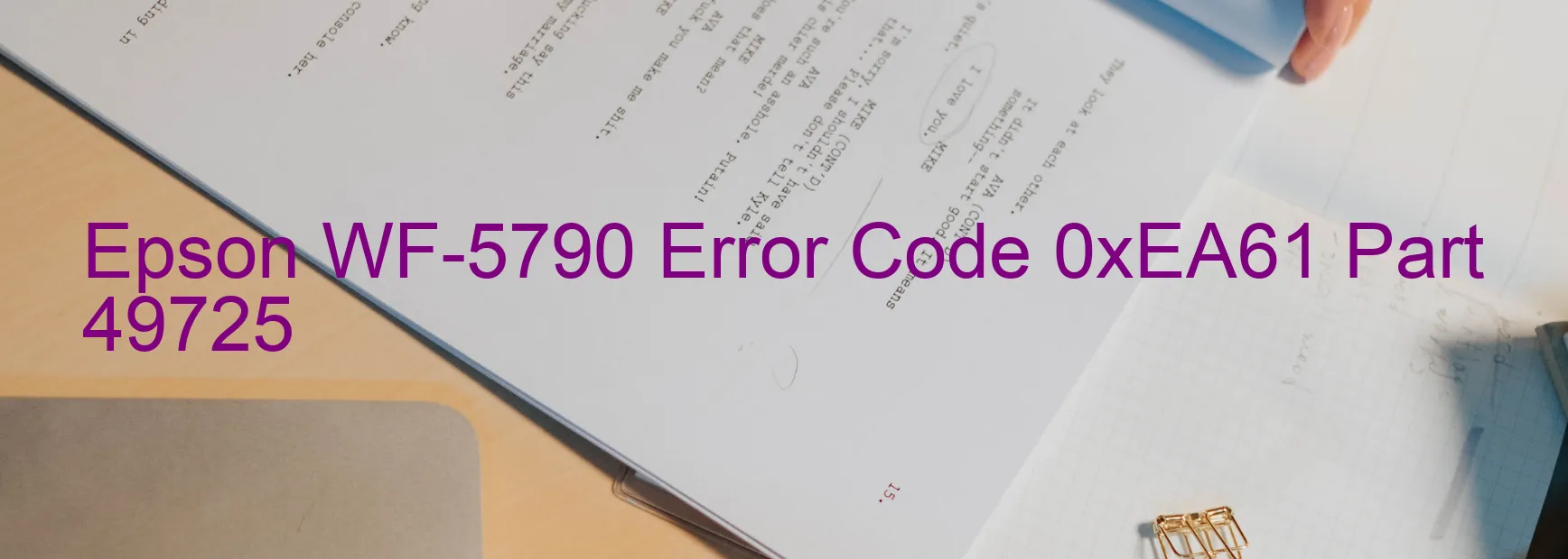 Epson WF-5790 Code d'erreur 0xEA61