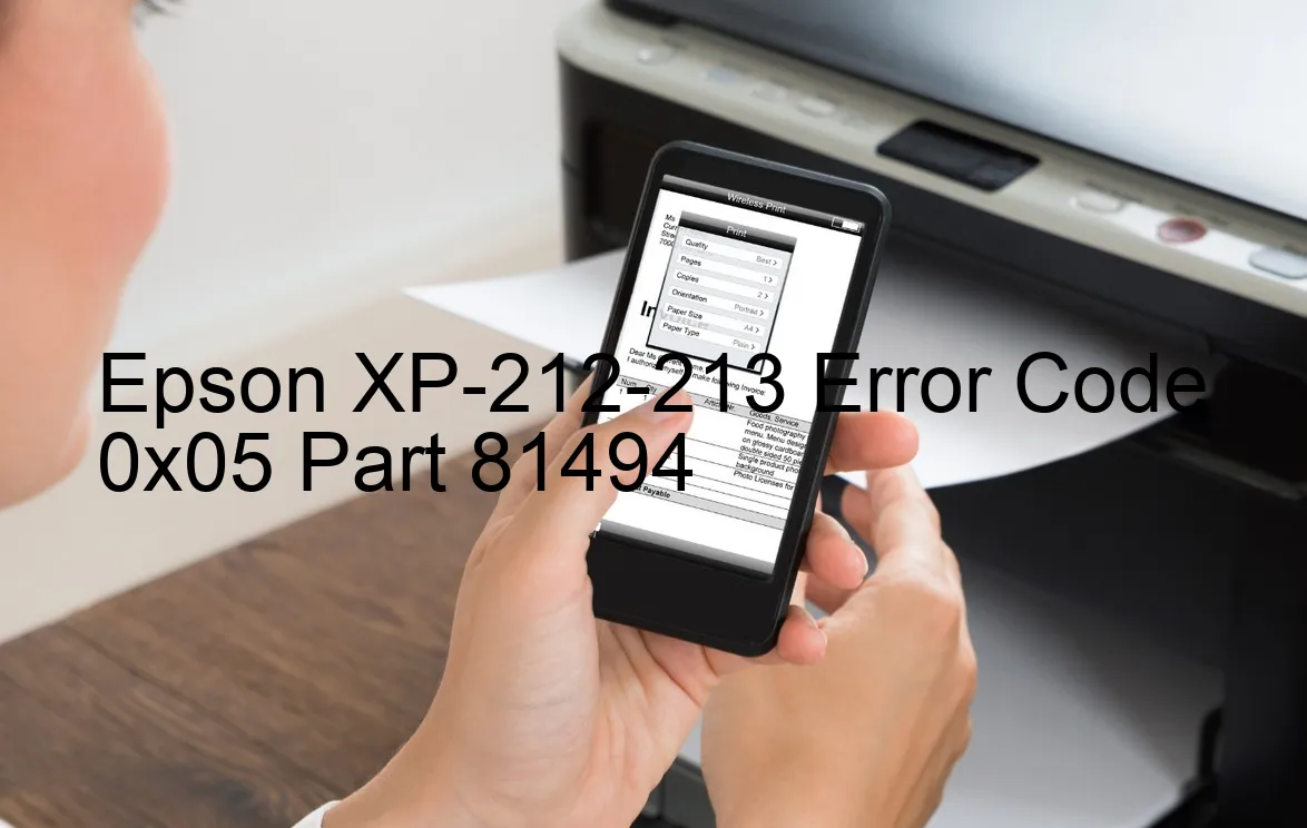 Epson XP-212-213 Code d'erreur 0x05