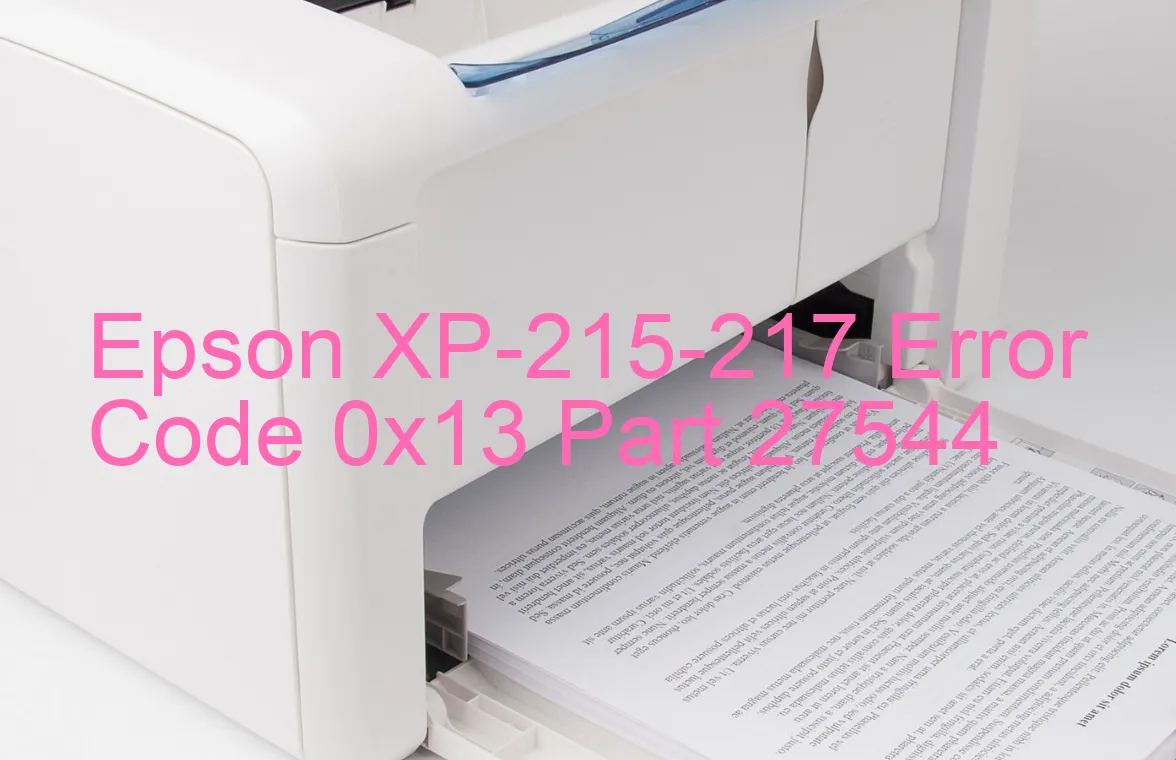 Epson XP-215-217 Code d'erreur 0x13