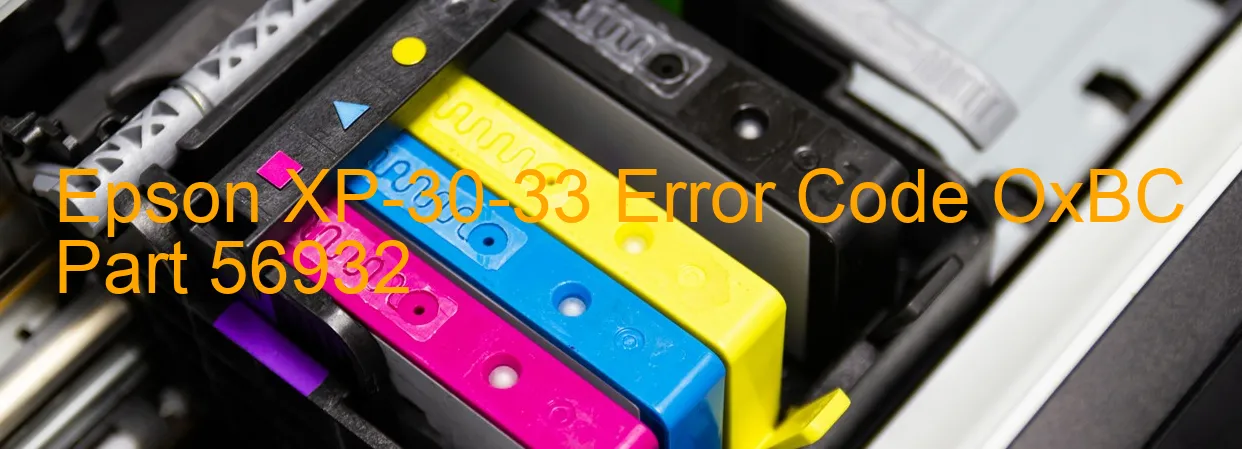 Epson XP-30-33 Code d'erreur OxBC