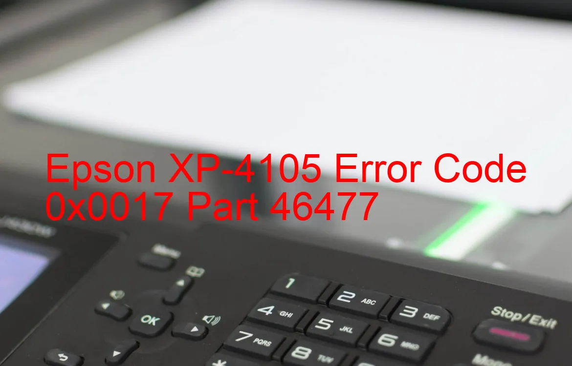 Epson XP-4105 Code d'erreur 0x0017