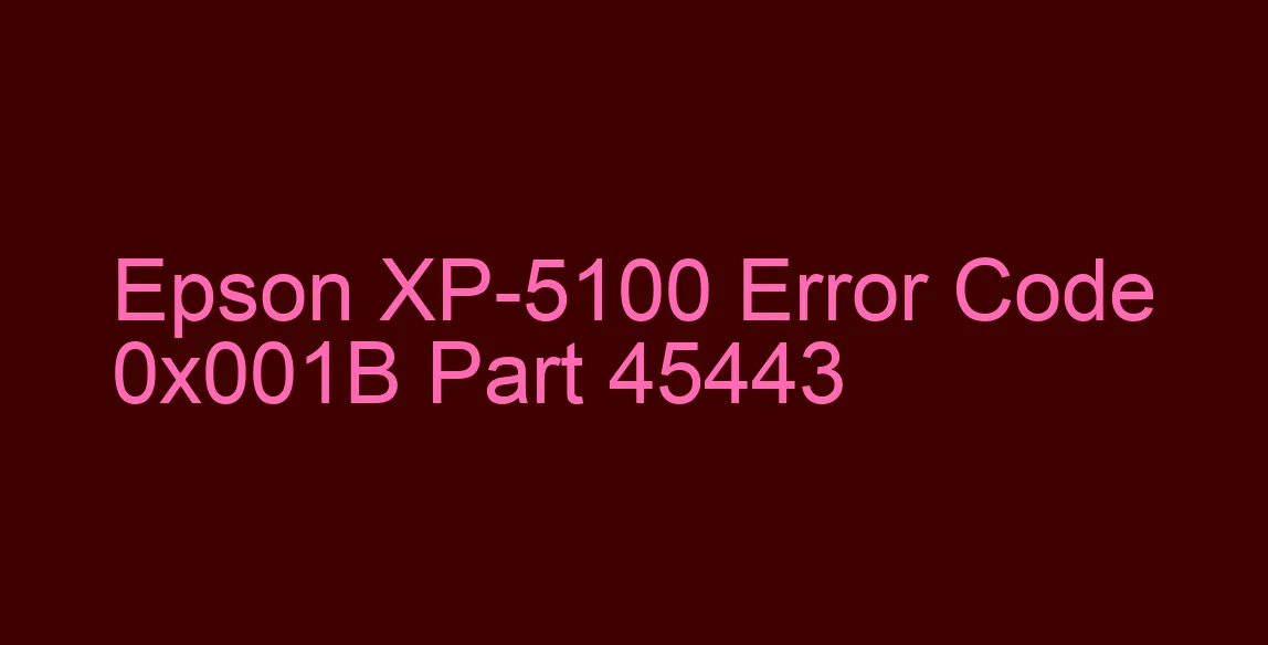 Epson XP-5100 Code d'erreur 0x001B